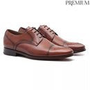 Sapato Derby Masculino Social Em Couro Marrom - CAFÉ