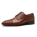 Sapato Derby Brogue Masculino Social Em Couro Marrom - CAFE