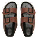 SANDÁLIA MASCULINA CASUAL EM COURO MARROM - SKAR CAMEL