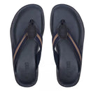 Chinelo Masculino Casual Em Couro Azul - MARINHO