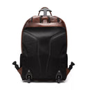 MOCHILA PORTA NOTEBOOK MASCULINA EM COURO COM RODINHAS MARROM
