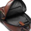 MOCHILA PORTA NOTEBOOK MASCULINA EM COURO COM RODINHAS MARROM